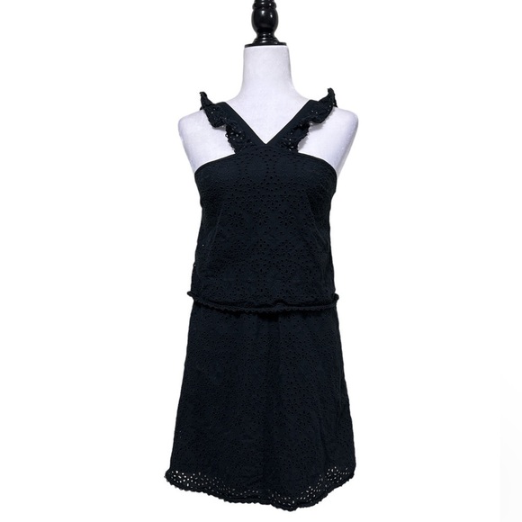 Scotch & Soda Maison Scotch Eyelet Ruffle Summer Dress Cotton Sleeveless - Picture 1 of 10
